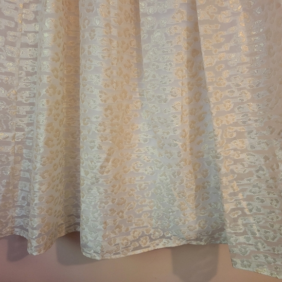 Anthropologie Burnout Shimmer Maxi Skirt, White & Gold, Side Zipper, NWT, Small - Picture 8 of 16